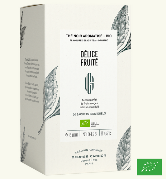 DÉLICE FRUITÉ - Thé noir aromatisé BIO - Boîte 20 sachets