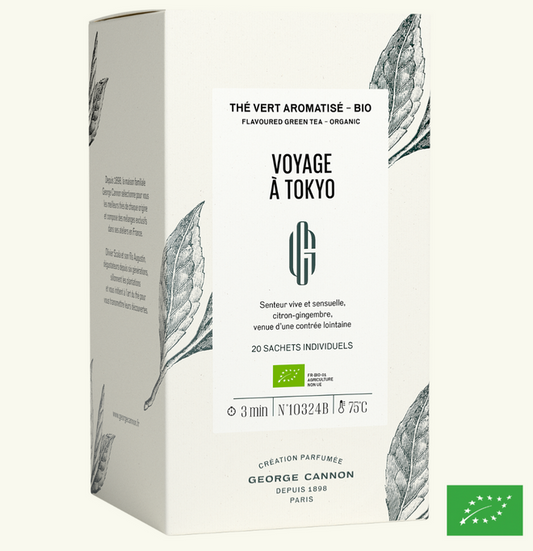 VOYAGE À TOKYO - Thé vert aromatisé BIO - Boîte 20 sachets