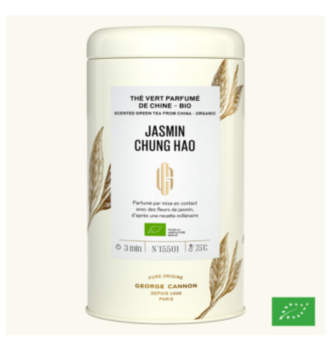 JASMIN CHUNG HAO - Thé vert parfumé de Chine BIO - Boîte 100g