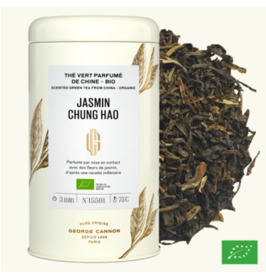 JASMIN CHUNG HAO - Thé vert parfumé de Chine BIO - Boîte 100g