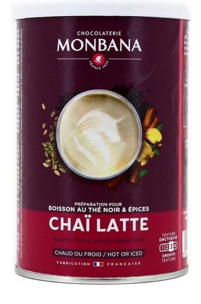 Monbana - Chaï Latte - Boîte de 250 g - Mélange Épicé pour Boisson Chaude ou Froide - Cannelle, Cardamome, Gingembre - Fabriqué en France