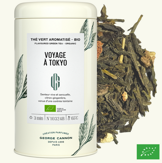 VOYAGE À TOKYO - Thé vert aromatisé BIO - Boîte 100g